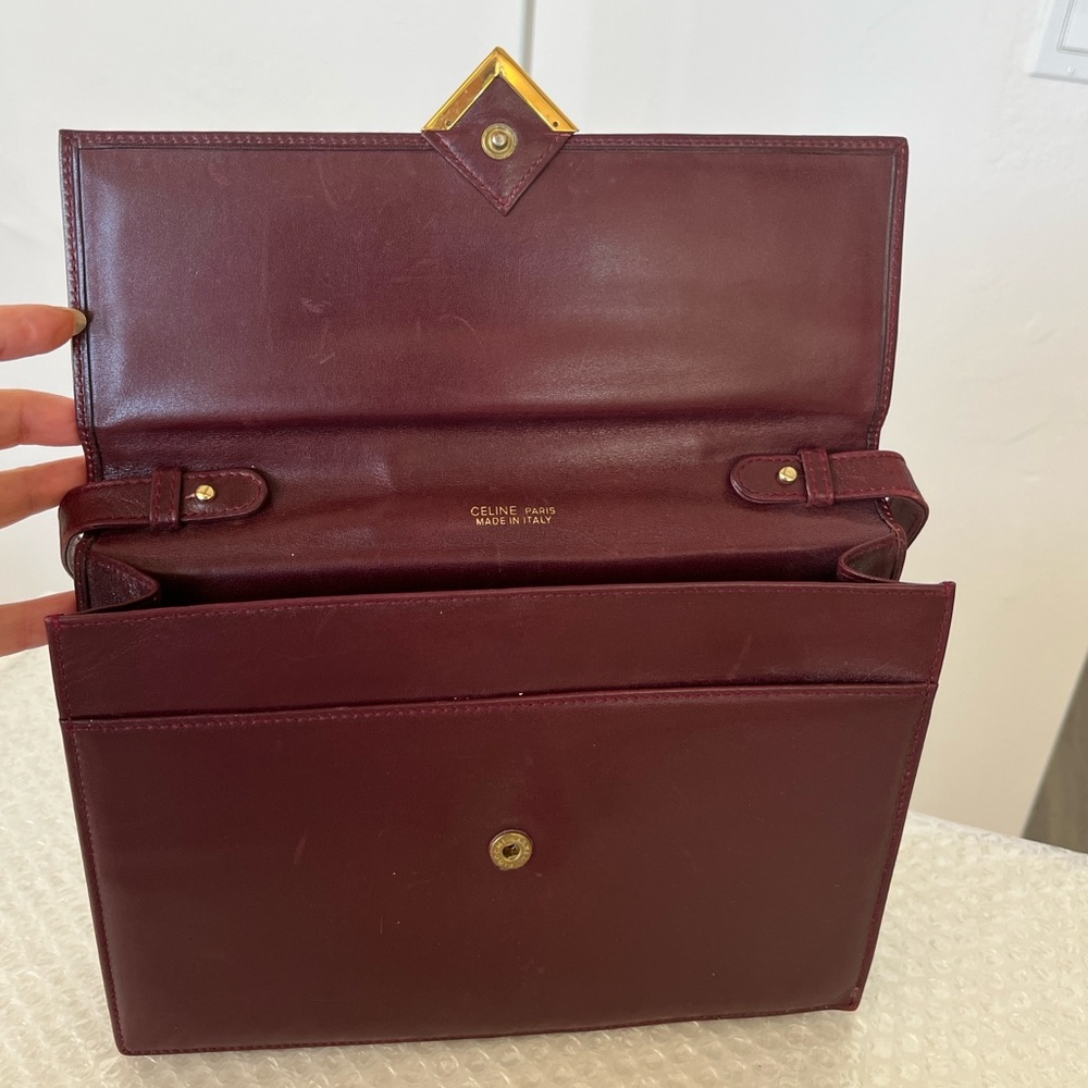 Celine Bordeaux Leather Crossbody Bag - Picture 11 of 15